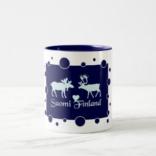 Tasse d'orignaux et de renne de la Finlande