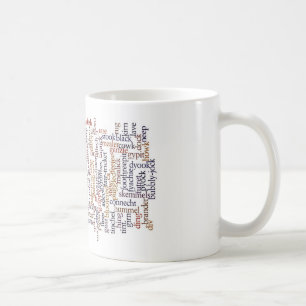 Tasse dorique avec le nuage de mot