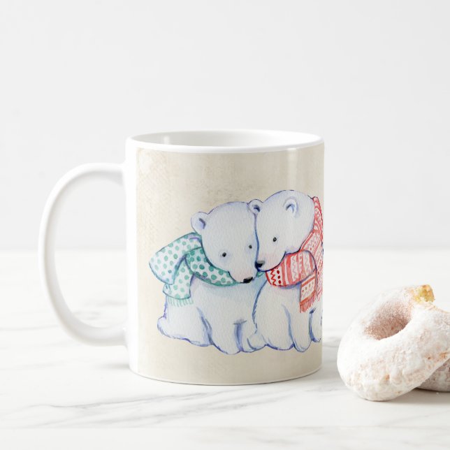 TASSE D'OURS BLANC.  CADEAU DE POLARBEAR (Avec donut)