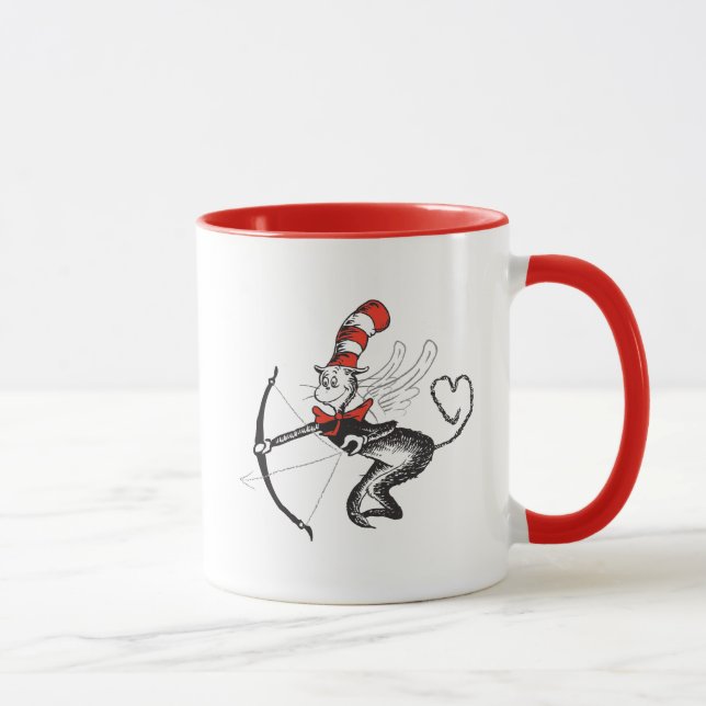 Tasse Dr. Seuss Valentine | Le Chat dans le Cupid Casque (Droite)