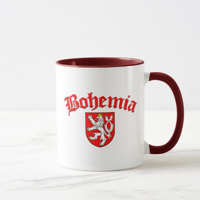 Tasse Drapeau 1 (w/inscription) de la Bohême (Droite)