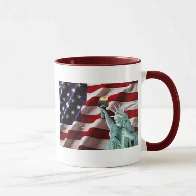 Tasse Drapeau américain avec Madame Liberty (Droite)