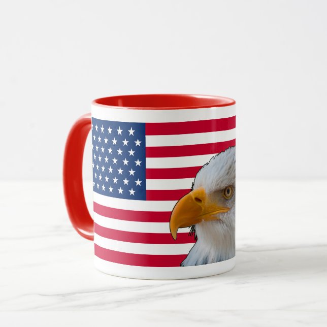 Tasse Drapeau américain et cochon d'aigle (Devant gauche)
