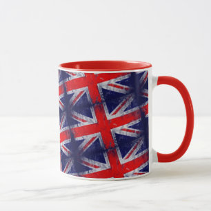 Tasse drapeau bleu et rouge d'Angleterre