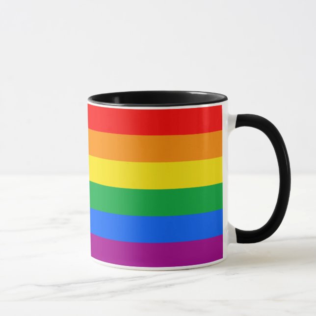 Tasse Drapeau de fierté de LGBT/drapeau d'arc-en-ciel (Droite)