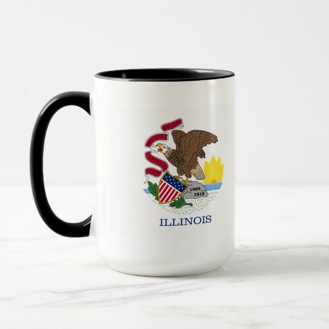 Tasse Drapeau et phoque de l'Illinois (Gauche)