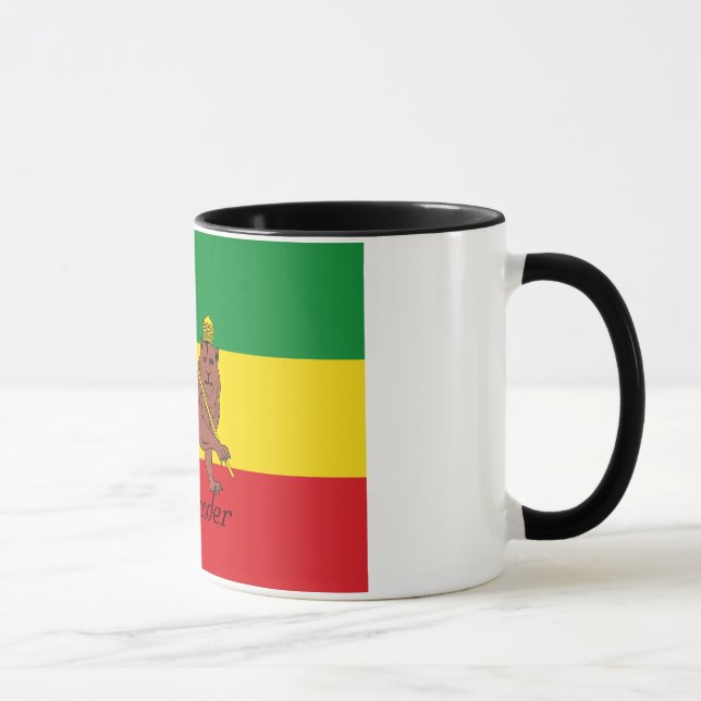 Tasse Drapeau fait sur commande de Rastafarian de lion (Droite)