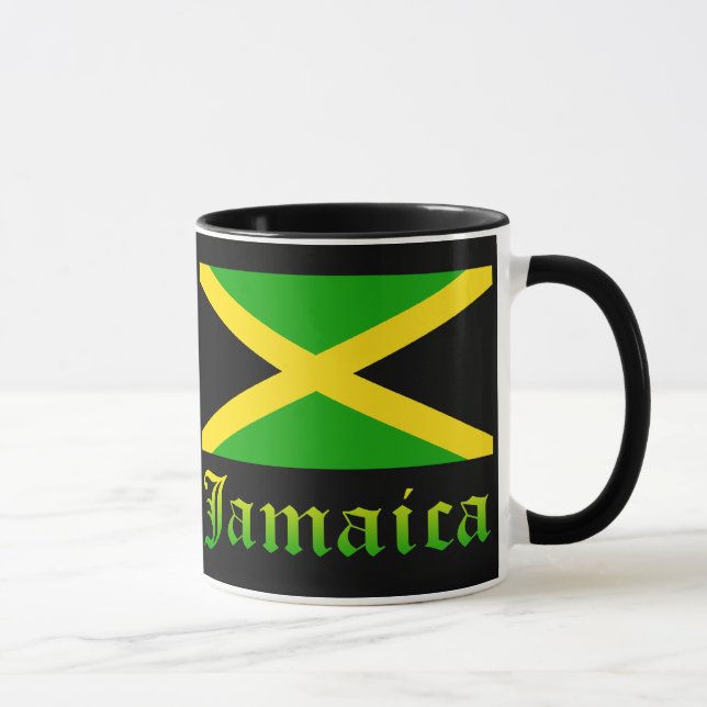 Tasse Drapeau, noir, vert et jaune de la Jamaïque (Droite)