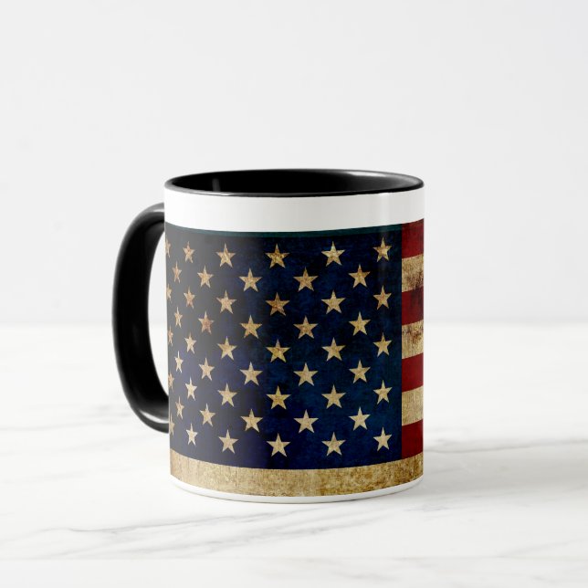 Tasse Drapeau USA / Grunge (Devant gauche)