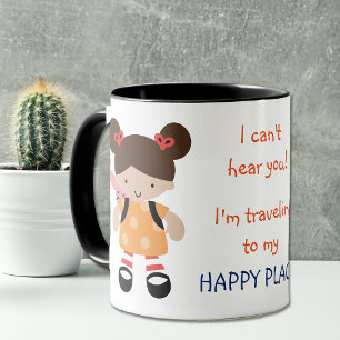 Tasse Drôle Bureau Happy Place sac à dos