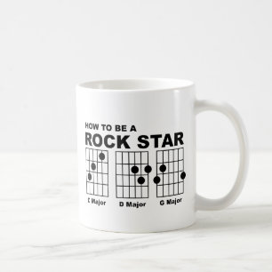 Tasse drôle d'accord de guitare de star du rock Hu