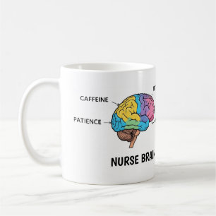 Tasse drôle d'anatomie du cerveau d'infirmière sar