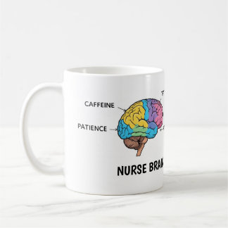 Tasse drôle d'anatomie du cerveau d'infirmière sar