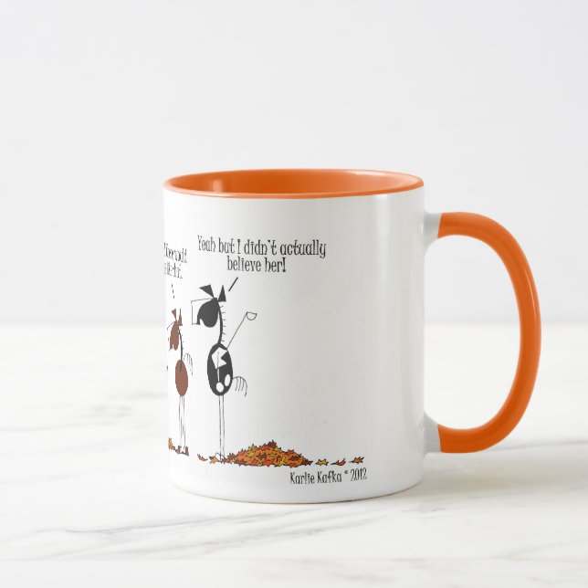 Tasse drôle de bande dessinée de cheval d'automne (Droite)