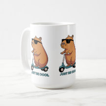 Tasse Drôle de Capybara au Scooter avec une Atmosp