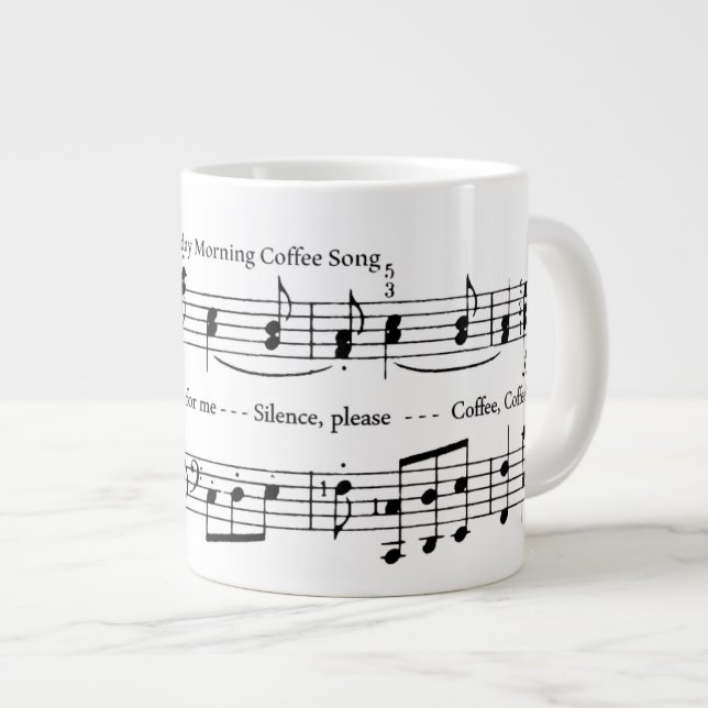 Tasse drôle de chanson de café de lundi (Devant droit)