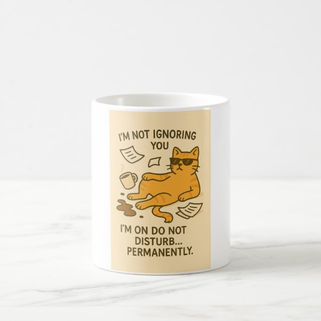 Tasse drôle de chat (Centre)