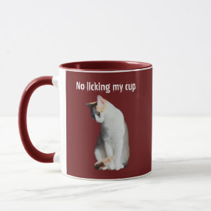 Tasse drôle de chat Pas de léchage de ma tasse