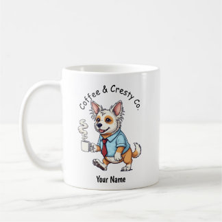 Tasse drôle de chien crêté chinois en costume d'af