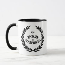 Tasse drôle de doctorat en somnolence et postdoc e