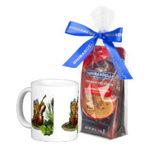 Tasse drôle de faune avec le violoncelle jouant la