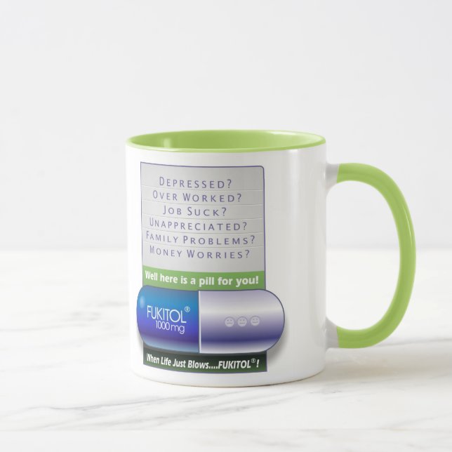Tasse drôle de Fukitol Prozac (Droite)