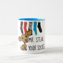 Tasse drôle de M. Steal Your Socks Chihuahua