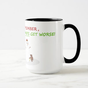 Tasse drôle de Noël de bonhomme de neige