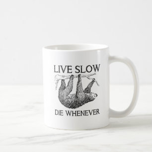 Tasse drôle de paresseux vivant lentement