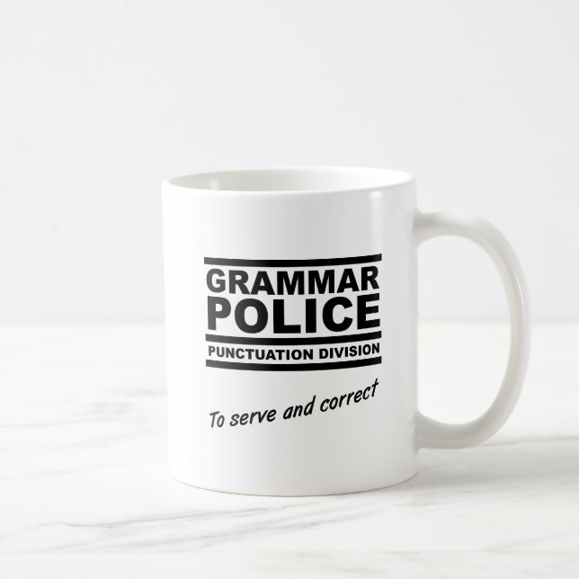 Tasse drôle de police de grammaire (Droite)
