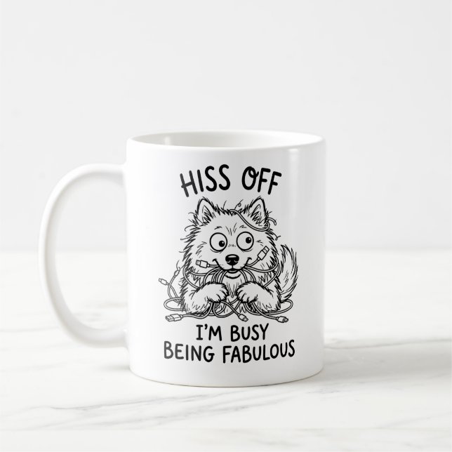 Tasse drôle de Samoyède Classique (Gauche)