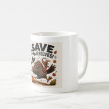 Tasse drôle de Thanksgiving pour la dinde – "Sauve