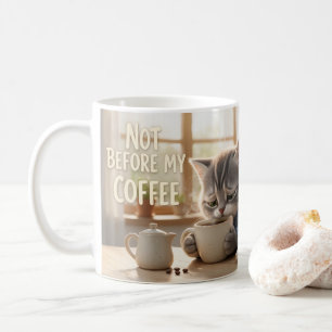 Tasse drôle de Tom & Luna chat 'Pas avant mon café