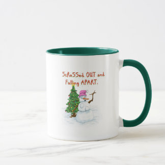 Tasse Drôle dessin de Noël de dame bonhomme de neige