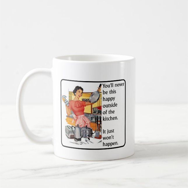 Tasse drôle d'humour Cuisine Bonheur (Gauche)