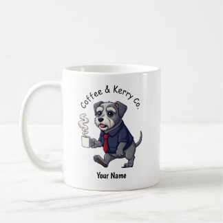 Tasse drôle en costume d'affaires pour chien Kerry