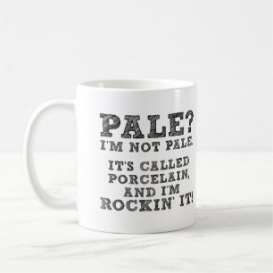 Tasse drôle en porcelaine pâle rockeuse