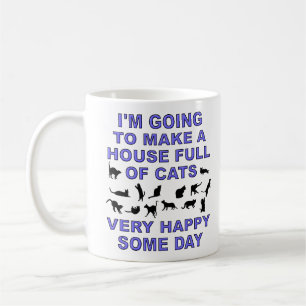 Tasse Drôle Femme Chats Maison Pleine De Chats