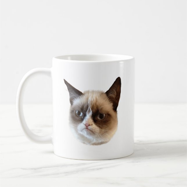 Tasse drôle grincheuse de chat (Gauche)