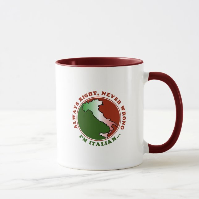 Tasse drôle italienne têtue (Droite)