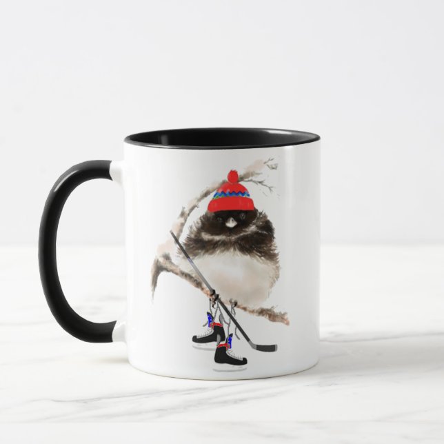 Tasse Drôle, Jolie poussette de hockey, Oiseau de sport (Gauche)