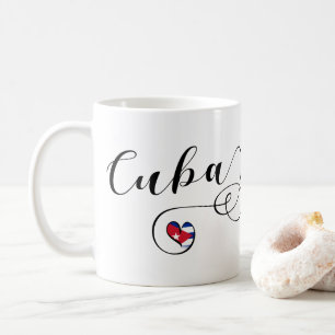 Tasse du Cuba de coeur, coeur du Cuba, drapeau