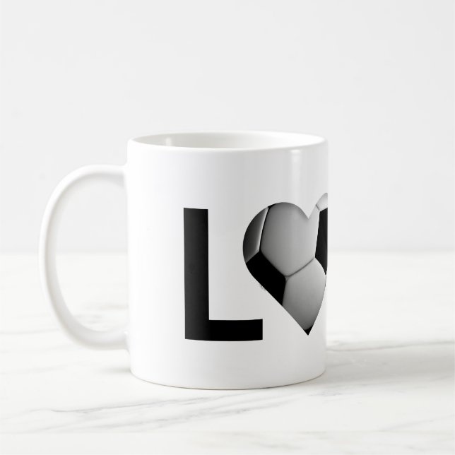 Tasse du football d'amour (coeur de ballon de (Gauche)