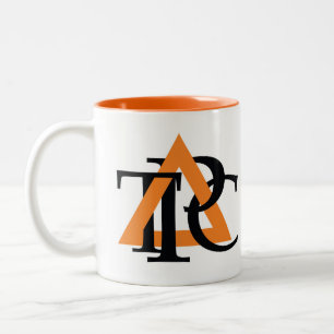 Tasse du logo Triangle double face, orange à l'int