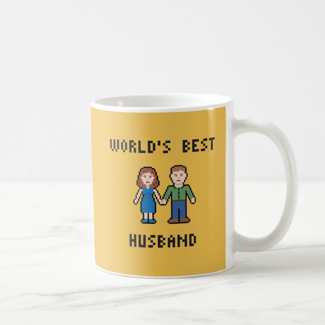 Tasse du mari du monde de pixel la meilleure (Droite)