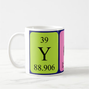 Tasse du nom de table périodique Yona