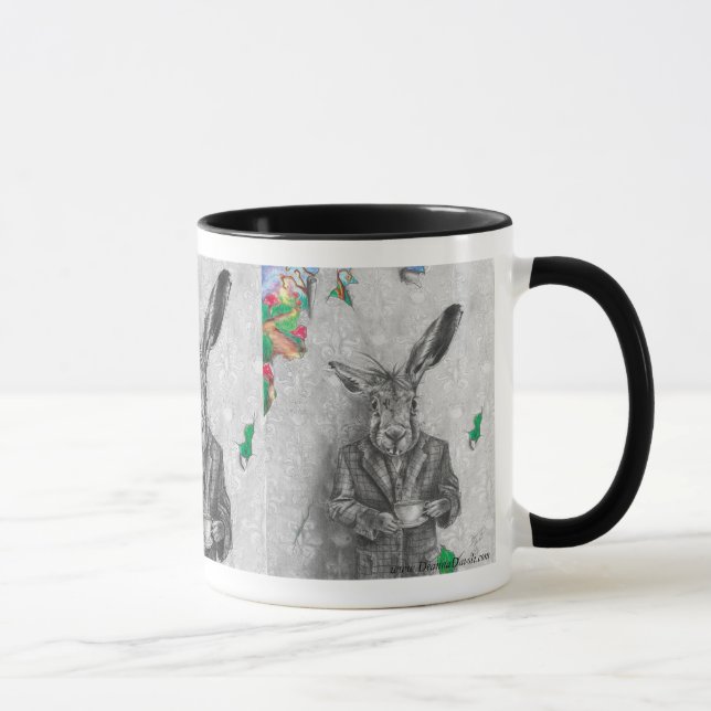 Tasse du pays des merveilles d'art de lièvres de (Droite)