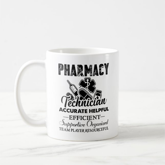 Tasse du travail de technicien de pharmacie (Gauche)