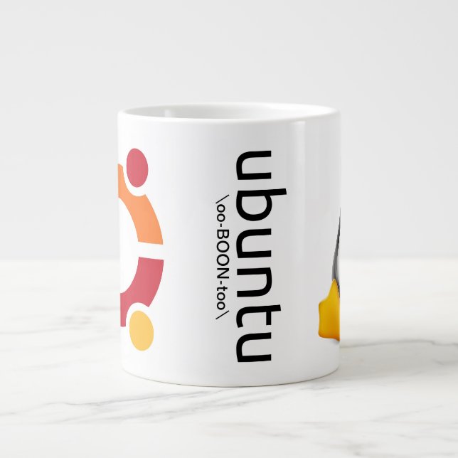 Tasse d'Ubuntu avec le logo, la prononciation, et (Devant)
