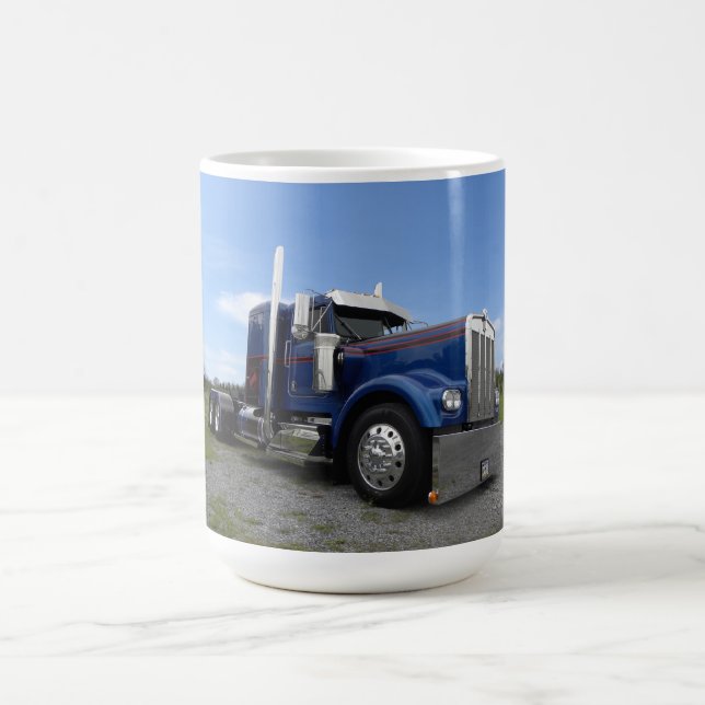 Tasse d'un rouge ardent et bleue de Kenworth (Centre)